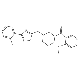 (2-Methoxypyridin-3-yl)(3-((3-(o-tolyl)-1,2,4-oxadiazol-5-yl)methyl)piperidin-1-yl)methanone Structure