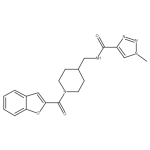 N-((1-(benzofuran-2-carbonyl)piperidin-4-yl)methyl)-1-methyl-1H-1,2,3-triazole-4-carboxamide结构式