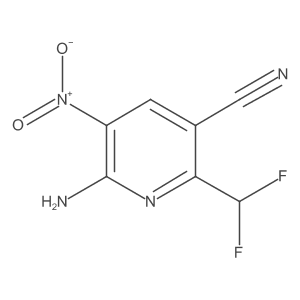 6-Amino-2-(difluoromethyl)-5-nitronicotinonitrile Structure