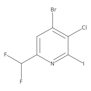 4-Bromo-3-chloro-6-(difluoromethyl)-2-iodopyridine Structure