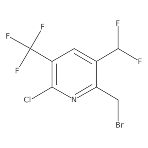 2-(Bromomethyl)-6-chloro-3-(difluoromethyl)-5-(trifluoromethyl)pyridine Structure