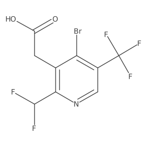 2-(4-Bromo-2-(difluoromethyl)-5-(trifluoromethyl)pyridin-3-yl)acetic acid Structure