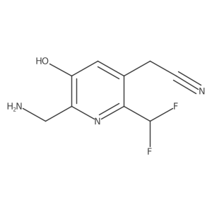2-(Aminomethyl)-6-(difluoromethyl)-3-hydroxypyridine-5-acetonitrile结构式