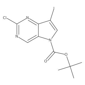tert-Butyl 2-chloro-7-iodo-5H-pyrrolo[3,2-d]pyrimidine-5-carboxylate结构式