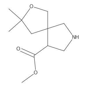 Methyl 3,3-dimethyl-2-oxa-7-azaspiro[4.4]nonane-9-carboxylate结构式