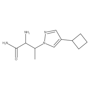 2-amino-3-(4-cyclobutyl-1H-pyrazol-1-yl)butanamide结构式