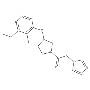 1-(3-((6-ethyl-5-fluoropyrimidin-4-yl)oxy)pyrrolidin-1-yl)-2-(1H-1,2,4-triazol-1-yl)ethanone Structure