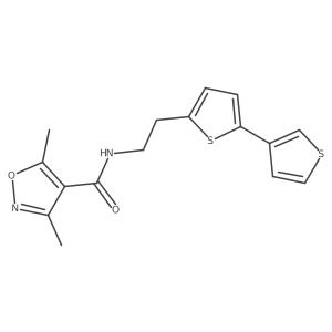 N-(2-([2,3'-bithiophen]-5-yl)ethyl)-3,5-dimethylisoxazole-4-carboxamide结构式