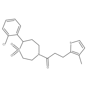 1-(7-(2-Chlorophenyl)-1,1-dioxido-1,4-thiazepan-4-yl)-3-(3-methylthiophen-2-yl)propan-1-one Structure