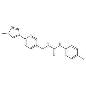 1-(4-chlorophenyl)-3-((6-(1-methyl-1H-pyrazol-4-yl)pyridin-3-yl)methyl)urea Structure