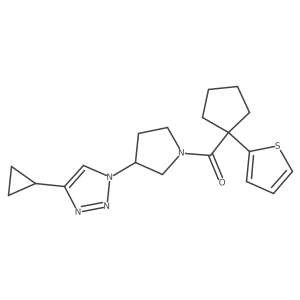 (3-(4-cyclopropyl-1H-1,2,3-triazol-1-yl)pyrrolidin-1-yl)(1-(thiophen-2-yl)cyclopentyl)methanone Structure