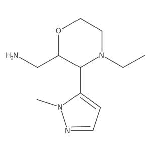 rac-[(2R,3R)-4-ethyl-3-(1-methyl-1H-pyrazol-5-yl)morpholin-2-yl]methanamine, trans结构式
