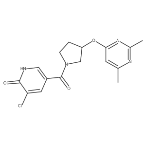 3-Chloro-5-{3-[(2,6-dimethylpyrimidin-4-yl)oxy]pyrrolidine-1-carbonyl}pyridin-2-ol结构式