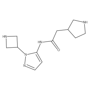 N-[1-(azetidin-3-yl)-1H-pyrazol-5-yl]-2-(pyrrolidin-3-yl)acetamide Structure