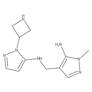 4-({[1-(azetidin-3-yl)-1H-pyrazol-5-yl]amino}methyl)-1-methyl-1H-pyrazol-5-amine Structure