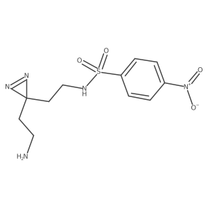 N-{2-[3-(2-aminoethyl)-3H-diazirin-3-yl]ethyl}-4-nitrobenzene-1-sulfonamide结构式