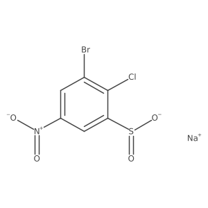 Sodium 3-bromo-2-chloro-5-nitrobenzene-1-sulfinate结构式