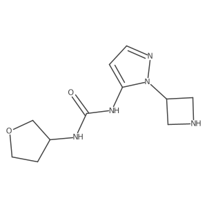 1-[1-(azetidin-3-yl)-1H-pyrazol-5-yl]-3-(oxolan-3-yl)urea结构式