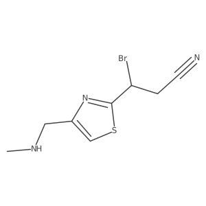 3-Bromo-3-{4-[(methylamino)methyl]-1,3-thiazol-2-yl}propanenitrile结构式