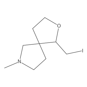 1-(Iodomethyl)-7-methyl-2-oxa-7-azaspiro[4.4]nonane结构式