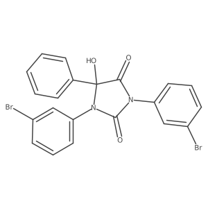 1,3-Bis(3-bromophenyl)-5-hydroxy-5-phenyl-2,4-imidazolidinedione Structure