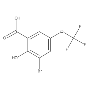 3-Bromo-2-hydroxy-5-(trifluoromethoxy)benzoic acid Structure