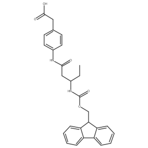 2-{4-[(3R)-3-({[(9H-fluoren-9-yl)methoxy]carbonyl}amino)pentanamido]phenyl}acetic acid Structure