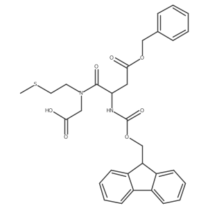 2-[(2S)-3-(benzyl carboxy)-2-({[(9H-fluoren-9-yl)methoxy]carbonyl}amino)-N-[2-(methylsulfanyl)ethyl]propanamido]acetic acid Structure