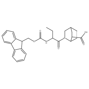 2-[(2R)-2-({[(9H-fluoren-9-yl)methoxy]carbonyl}amino)butanoyl]-2-azabicyclo[2.2.2]octane-6-carboxylic acid结构式