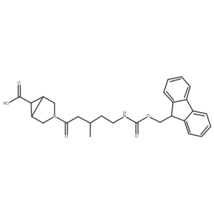 (1R,5S)-3-[5-({[(9H-fluoren-9-yl)methoxy]carbonyl}amino)-3-methylpentanoyl]-3-azabicyclo[3.1.0]hexane-6-carboxylic acid结构式