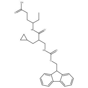 4-[2-(cyclopropylmethyl)-3-({[(9H-fluoren-9-yl)methoxy]carbonyl}amino)propanamido]hexanoic acid Structure