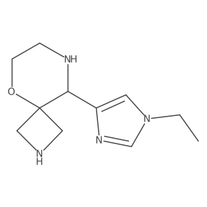 9-(1-ethyl-1H-imidazol-4-yl)-5-oxa-2,8-diazaspiro[3.5]nonane结构式