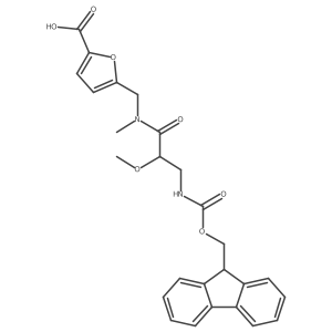5-{[3-({[(9H-fluoren-9-yl)methoxy]carbonyl}amino)-2-methoxy-N-methylpropanamido]methyl}furan-2-carboxylic acid Structure