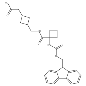 2-[3-({[1-({[(9H-fluoren-9-yl)methoxy]carbonyl}amino)cyclobutyl]formamido}methyl)cyclobutyl]acetic acid结构式