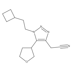 2-[1-(2-cyclobutylethyl)-5-(oxolan-3-yl)-1H-1,2,3-triazol-4-yl]acetonitrile Structure
