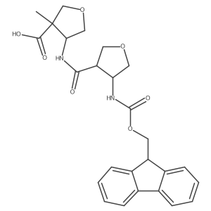 4-[4-({[(9H-fluoren-9-yl)methoxy]carbonyl}amino)oxolane-3-amido]-3-methyloxolane-3-carboxylic acid Structure