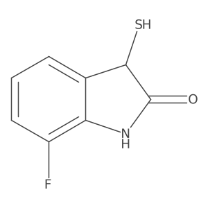 7-fluoro-3-sulfanyl-2,3-dihydro-1H-indol-2-one结构式
