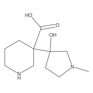 3-(3-Hydroxy-1-methylpyrrolidin-3-yl)piperidine-3-carboxylic acid结构式