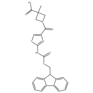 1-[2-({[(9H-fluoren-9-yl)methoxy]carbonyl}amino)-1,3-thiazole-4-carbonyl]-3-methylazetidine-3-carboxylic acid Structure