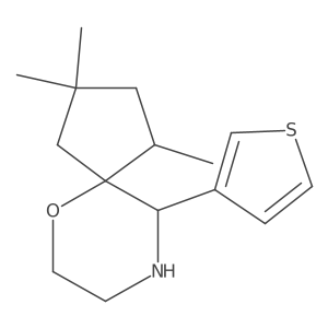 1,3,3-Trimethyl-10-(thiophen-3-yl)-6-oxa-9-azaspiro[4.5]decane结构式