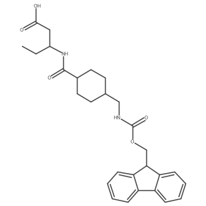 3-({4-[({[(9H-fluoren-9-yl)methoxy]carbonyl}amino)methyl]cyclohexyl}formamido)pentanoic acid结构式
