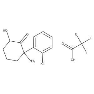 rac-(2R,6R)-2-amino-2-(2-chlorophenyl)-6-hydroxycyclohexan-1-one, trifluoroacetic acid结构式