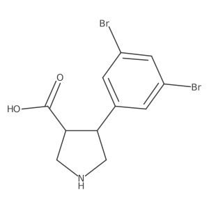 rac-(3R,4S)-4-(3,5-dibromophenyl)pyrrolidine-3-carboxylic acid结构式