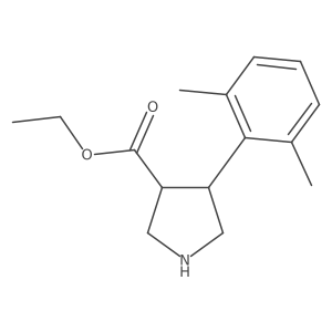 rac-ethyl (3R,4S)-4-(2,6-dimethylphenyl)pyrrolidine-3-carboxylate结构式