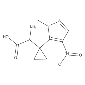 2-amino-2-[1-(1-methyl-4-nitro-1H-pyrazol-5-yl)cyclopropyl]acetic acid Structure