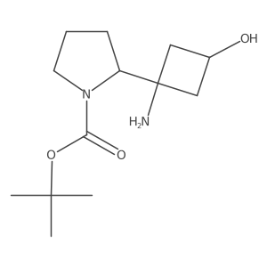 tert-butyl 2-(1-amino-3-hydroxy-cyclobutyl)pyrrolidine-1-carboxylate结构式