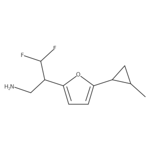 3,3-Difluoro-2-[5-(2-methylcyclopropyl)furan-2-yl]propan-1-amine结构式