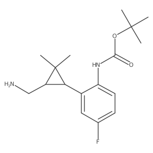 tert-butyl N-{2-[3-(aminomethyl)-2,2-dimethylcyclopropyl]-4-fluorophenyl}carbamate Structure
