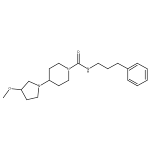 4-(3-methoxypyrrolidin-1-yl)-N-(3-phenylpropyl)piperidine-1-carboxamide Structure