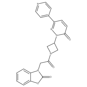 3-(2-Oxo-2-{3-[6-oxo-3-(pyridin-4-yl)-1,6-dihydropyridazin-1-yl]azetidin-1-yl}ethyl)-2,3-dihydro-1,3-benzoxazol-2-one Structure